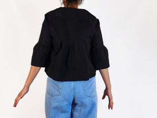 Cue black cropped jacket size 10
