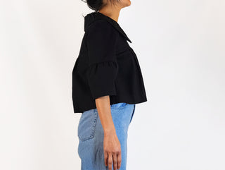 Cue black cropped jacket size 10