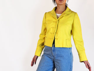Yellow wool mix jacket size 10