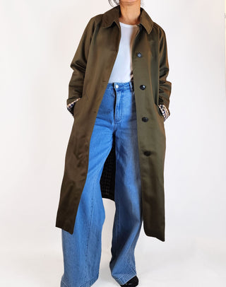 Sezane green trench coat size 10 (new with tags)