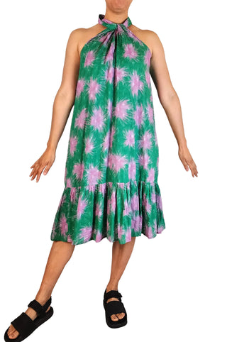 Zarc green pink cotton dress size 12