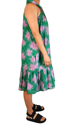 Zarc green pink cotton dress size 12