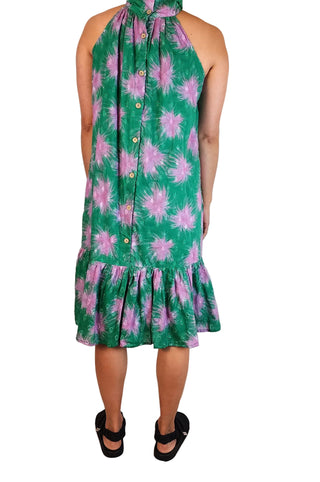 Zarc green pink cotton dress size 12