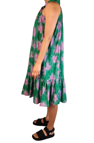 Zarc green pink cotton dress size 12