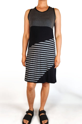 Karma East grey and black striped dress size 12