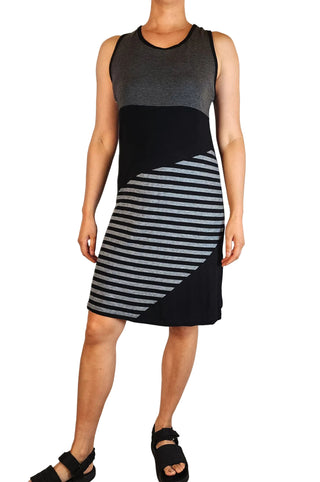 Karma East grey and black striped dress size 12