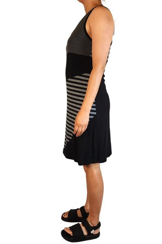 Karma East grey and black striped dress size 12