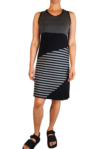 Karma East grey and black striped dress size 12