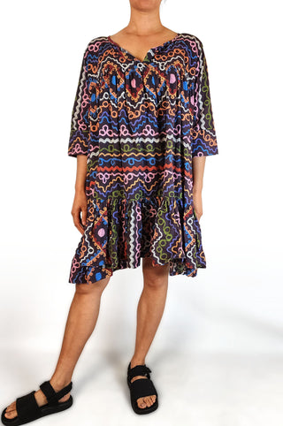 Obus unique print cotton dress size 12