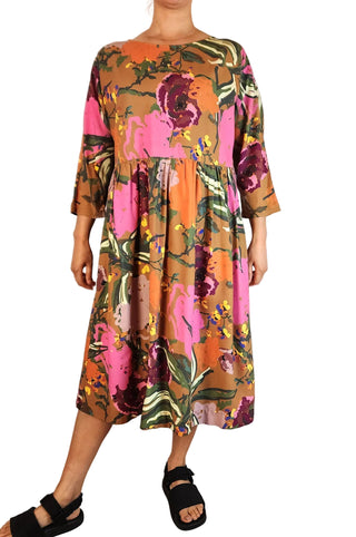 Obus unique print bamboo cotton dress size 2, best fits 12