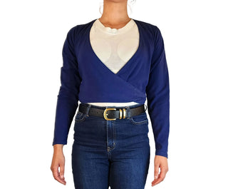 Dance Corps navy cotton elastane top size 12
