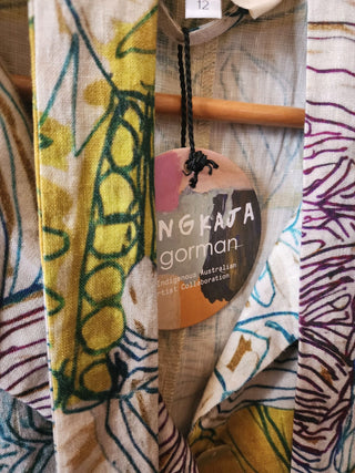 Gorman + Mangkaja unique print linen dress size 12