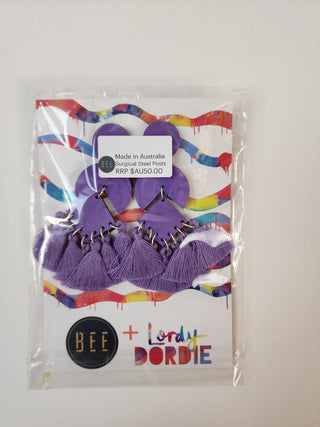 Lordy Dordie purple earrings