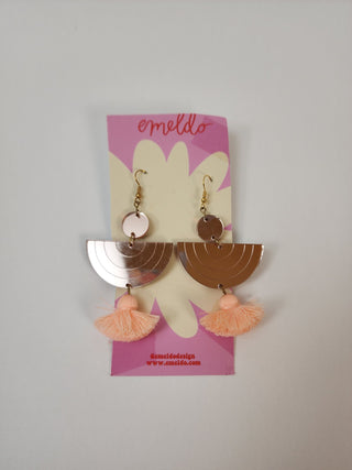 Emeldo peach grey earrings size 8 cm