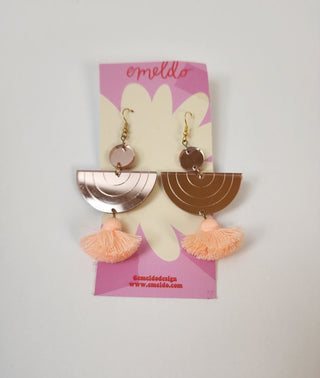 Emeldo peach grey earrings size 8 cm