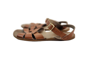 Saltwater brown leather sandals size 8