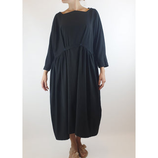 Alpha 60 pre-owned black oversize 3/4 sleeve dress with lovely adjustable waistline size S (best fits 10) Alpha 60 preloved second hand clothes 1