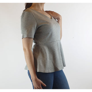 Cos grey v-neck tee shirt style top with flared detail size S (best fits 10) Cos preloved second hand clothes 5