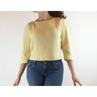 Scanlan Theordore lemon yellow cropped knit top size S (best fits 10) Scanlan Theodore preloved second hand clothes 1