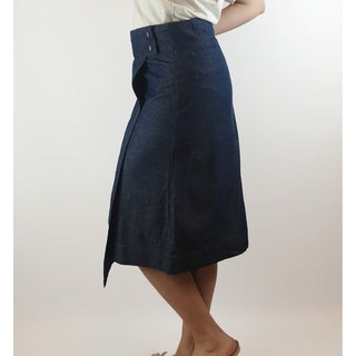 Love Your Denim denim skirt with pretty white geometrical pattern size 10 Unknown preloved second hand clothes 5