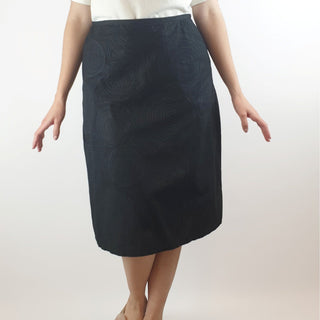 Saville Street Studio black cotton skirt with subtle dark grey print size S (best fits 10) Unknown preloved second hand clothes 1