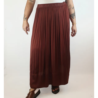 Saba deep red silky feel maxi skirt with long side splits size 14 Saba preloved second hand clothes 4