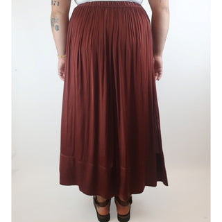 Saba deep red silky feel maxi skirt with long side splits size 14 Saba preloved second hand clothes 9