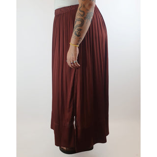 Saba deep red silky feel maxi skirt with long side splits size 14 Saba preloved second hand clothes 6