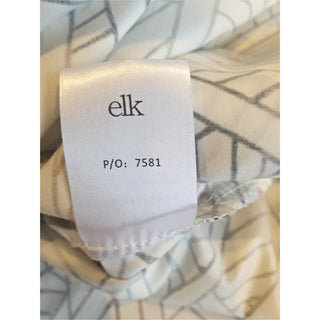 Elk white straw print skirt with elastic waist tie size S (best fits 8) Elk preloved second hand clothes 10