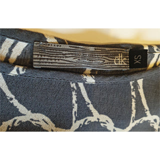 Elk grey print cap sleeve top size XS (fits 6-8) Elk preloved second hand clothes 7