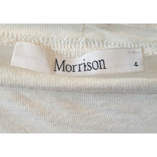 Morrison pre-owned white linen-cotton top with sleeve detail size 14 Morrison preloved second hand clothes 4