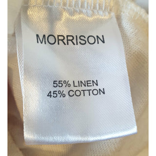 Morrison pre-owned white linen-cotton top with sleeve detail size 14 Morrison preloved second hand clothes 9