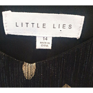 Little Lies black party singlet with gold polka dots size 14 Little Lies preloved second hand clothes 7