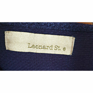 Leonard St textured navy bell sleeve top size 8 leonard-st-textured-navy-bell-sleeve-top-size-8