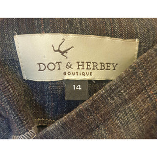 Dot Herbey pre-owned cotton/linen check print skirt size 14 Dot & Herbey preloved second hand clothes 7