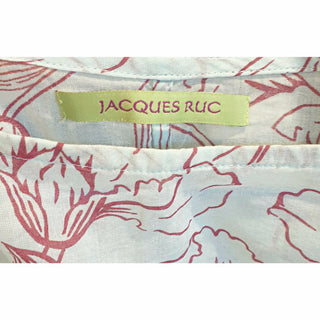 Jacques Ruc oversize blue shirt with red flower print size L (fits size 16-18) Unknown preloved second hand clothes 6