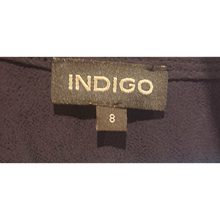 Indigo Australian brand dark navy rayon puffy sleeve tee shirt size 8 Indigo preloved second hand clothes 11