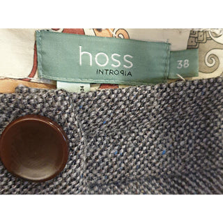 Hoss wool mix grey pencil skirt with contrasting brown buttons size 38 (best fits size 10) Dear Little Panko preloved second hand clothes 7