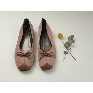Gabor Pink suede leather flats with brown leather accents size 37 Gabor preloved second hand clothes 2