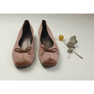 Gabor Pink suede leather flats with brown leather accents size 37 Gabor preloved second hand clothes 3