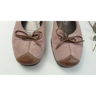 Gabor Pink suede leather flats with brown leather accents size 37 Gabor preloved second hand clothes 5