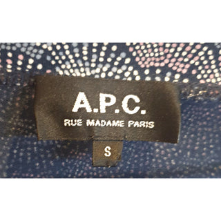 A.P.C. blue and pink dot print long sleeve tee shirt style dress size S (best fits size 8) A.P.C preloved second hand clothes 7