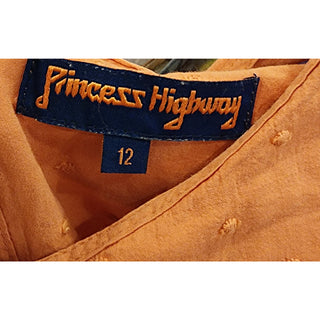 Princess Highway Peach cropped shirt with peter pan collar size 12 Princess Highway preloved second hand clothes 8