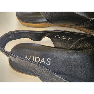 Midas "Juggle" black leather flat slingbacks size 37 Dear Little Panko preloved second hand clothes 4