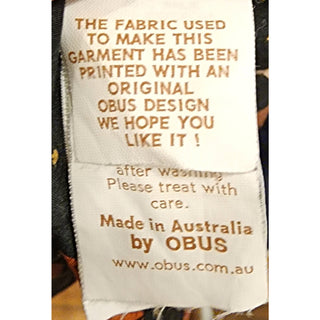 Obus black sleeveless top with stunning print and wooden buttons size 1 (best fits 6) Obus preloved second hand clothes 9