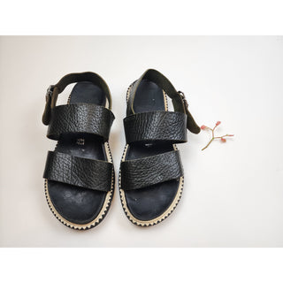 Baia Vista pre-owned black leather sandals with buckle size 37 Baia Vista preloved second hand clothes 1