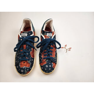 Adidas x Stan Smith second hand blue and orange embroydered laceup shoes size 38.5 Adidas preloved second hand clothes 1