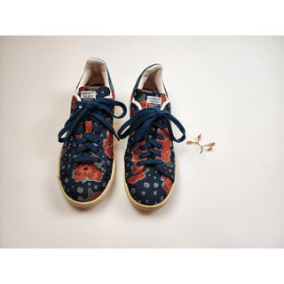 Adidas x Stan Smith second hand blue and orange embroydered laceup shoes size 38.5 Adidas preloved second hand clothes 2