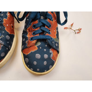 Adidas x Stan Smith second hand blue and orange embroydered laceup shoes size 38.5 Adidas preloved second hand clothes 3