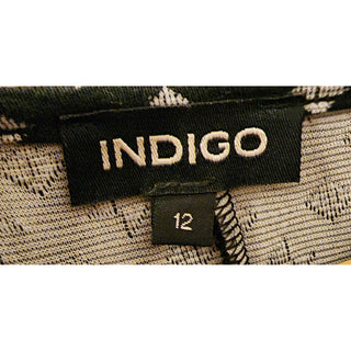 Indigo black long sleeve thick cotton mix fabric with white detail size 12 Indigo preloved second hand clothes 9